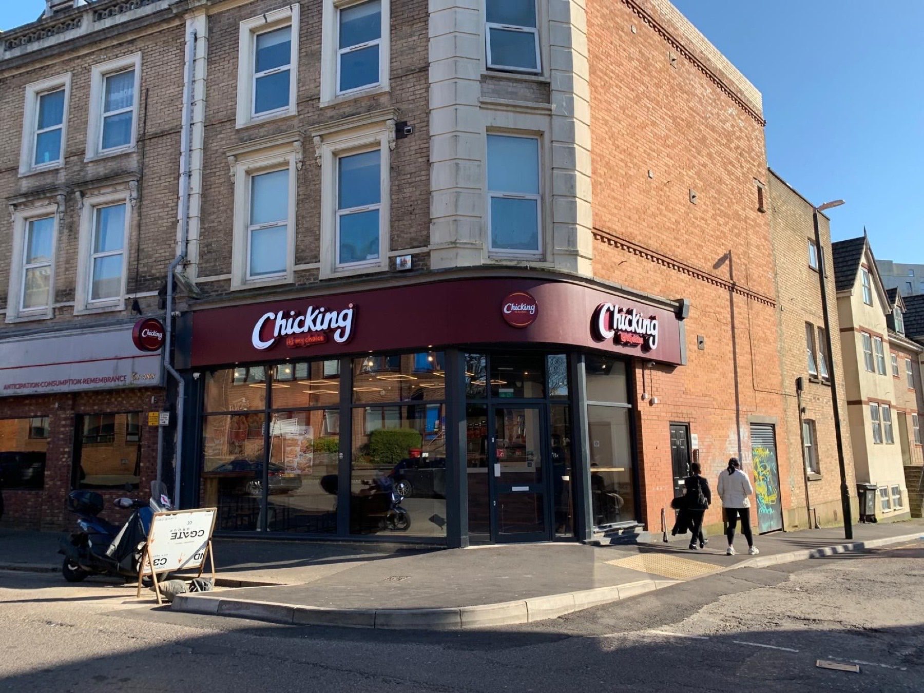 Chicking signage and shopfront detail